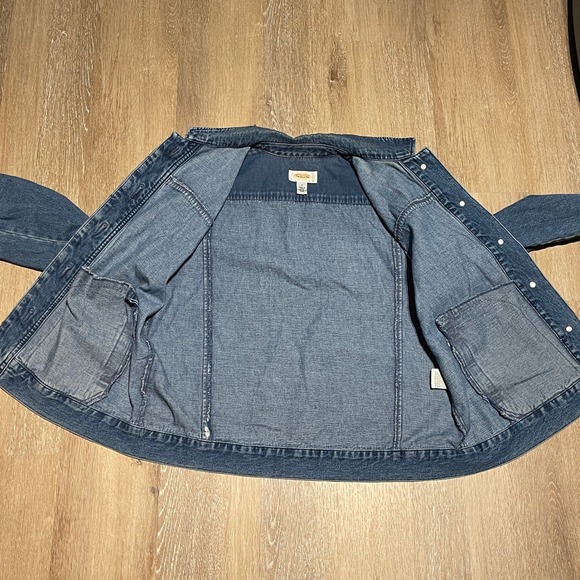 Talbots Petites Denim Jacket Blue Button Front Casual Classic Women's P - Picture 7 of 7